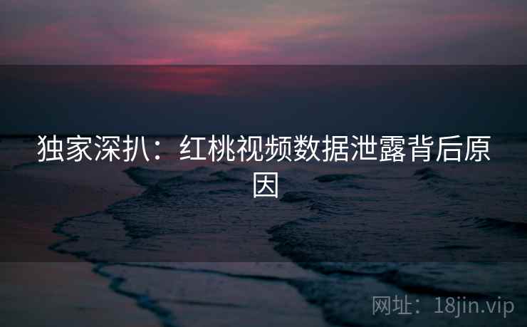 独家深扒:红桃视频数据泄露背后原因